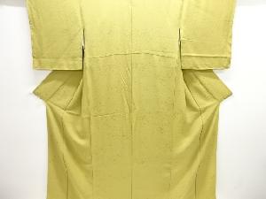 のり散らし模様織り出し一つ紋色無地着物